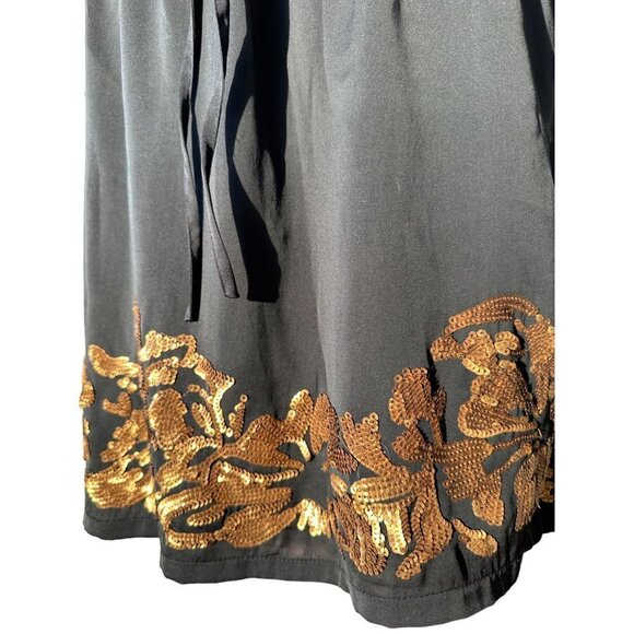 Robbi & Nikki Dress Black With Gold Sequin at the bottom Lined New $365 - Picture 5 of 13